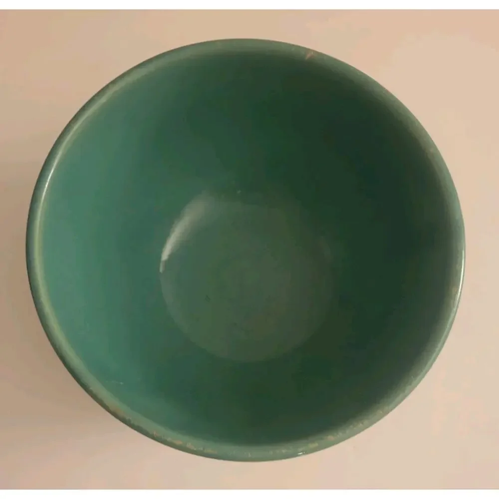 California Rainbow Pottery #24 Mixing Bowl Turquoise Ringware Cottagecore 7 inch
